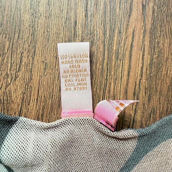 Sweet Pea by Stacy Frati Floral Mesh Tunic Top Gray Pink Size Large - Picture 6 of 6